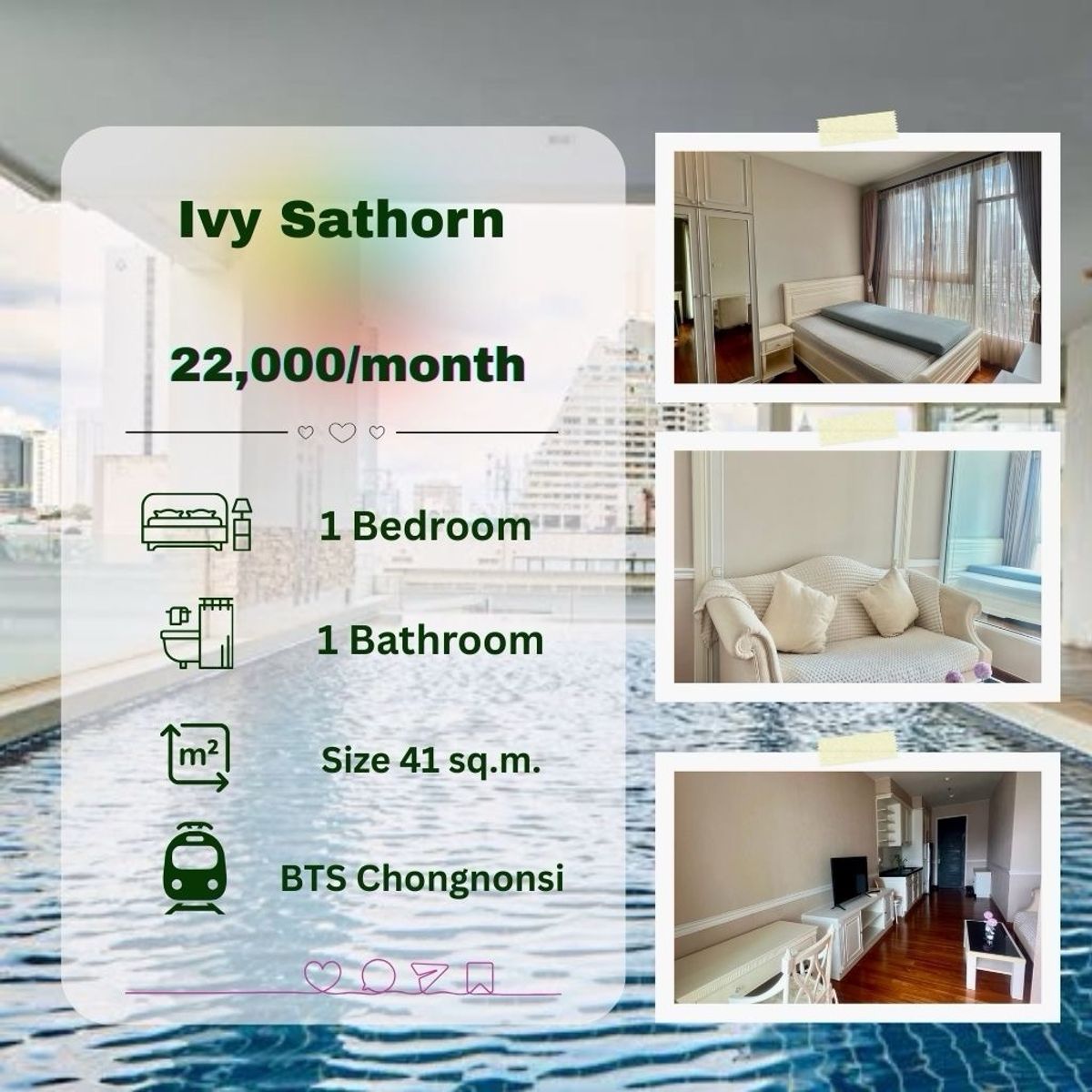 For RentCondoSathorn, Narathiwat : 🔥ivy Sathorn 10 Beautiful Room for Rent 🔥