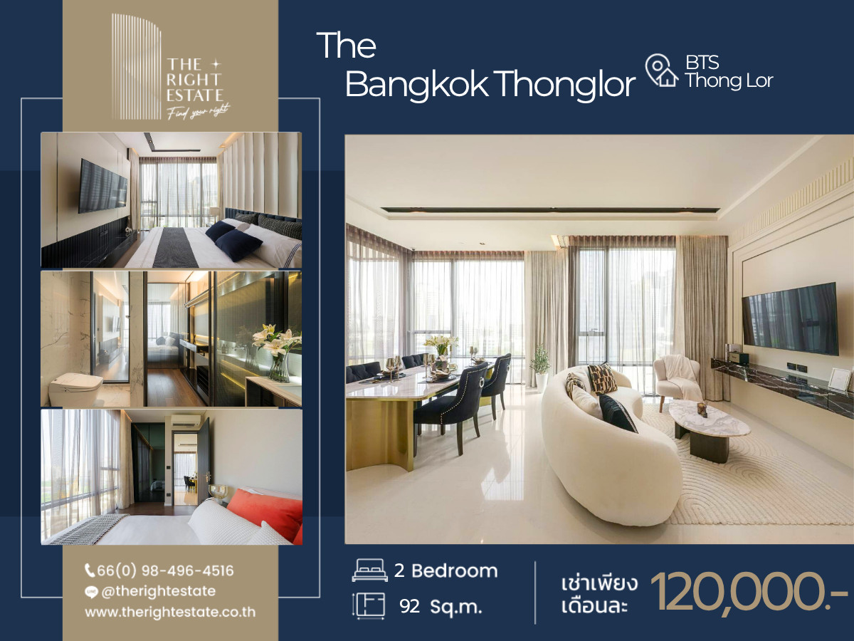 For RentCondoSukhumvit, Asoke, Thonglor : 🌿 The Bangkok Thonglor 🌿 Nice room!! fully furnished 🛏 2 Bed 2 Bath 92 Sq.m near BTS Thong Lor