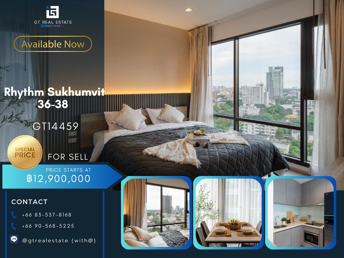 ขายคอนโดสุขุมวิท อโศก ทองหล่อ : คอนโด Rhythm Sukhumvit 36-38 เดินทางสะดวกติดรถไฟฟ้าบีทีเอส มีรถรับส่ง ห้องสวย เฟอร์นิเจอร์ครบ พร้อมขาย