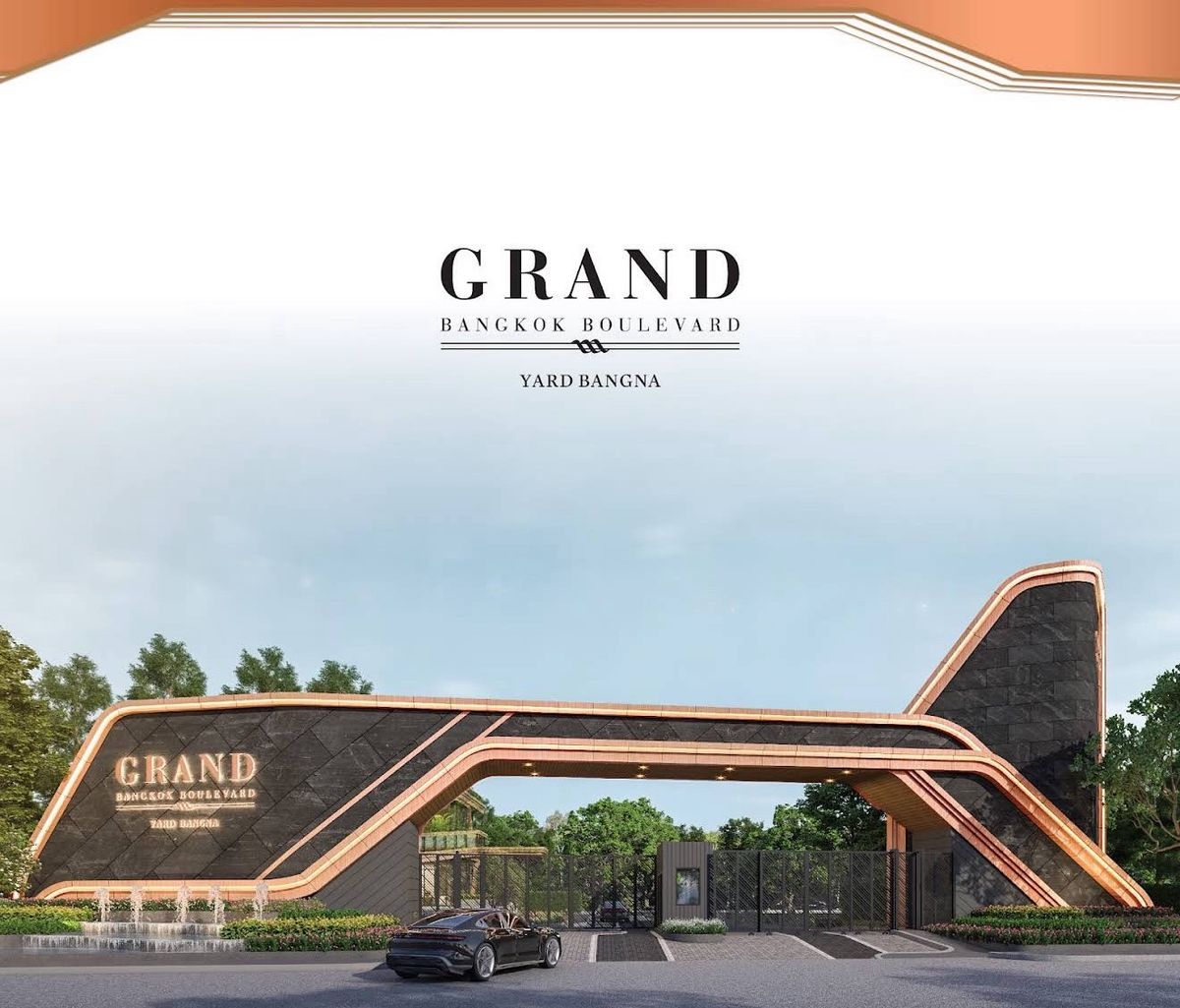 ขายบ้านลาดกระบัง สุวรรณภูมิ : บ้านเดี่ยว 3 ชั้น Grand Bangkok Boulevard Yard Bangna ใกล้เมกาบางนาและสนามบินสุวรรณภูมิ