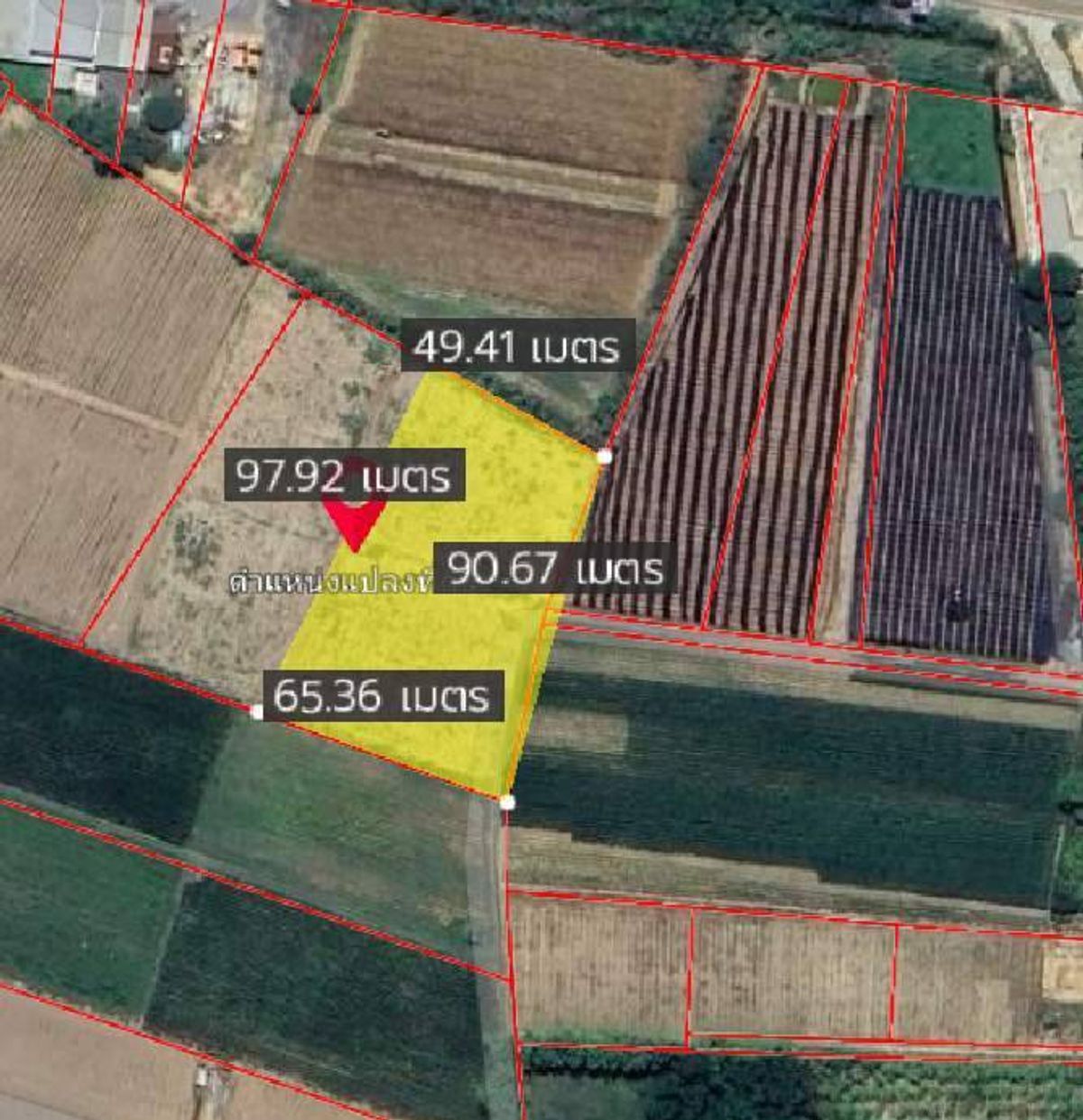 For SaleLandKanchanaburi : Land for sale in an area of ​​5-3-46 rai (5 rai 346 sq.w.) near the M81 motorway next to the public-fire road, ready to escape from the motorway. Bang Yai-Kanchanaburi (Tha Muang) only 4 km.