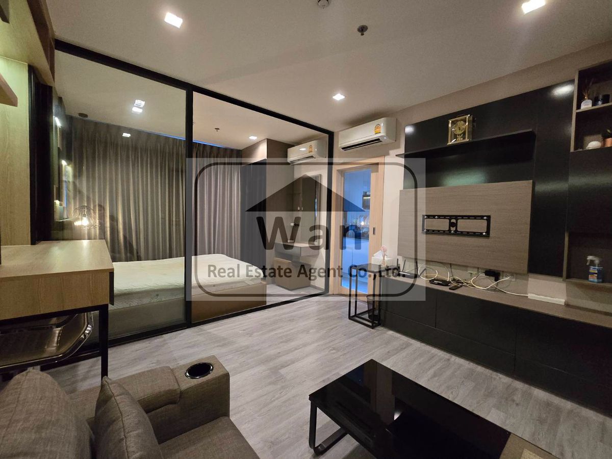For RentCondoRattanathibet, Sanambinna : Condo for rent Politan Rive, 34th floor, size 31 sq.m., garden view in front of the river Completely decorated with
