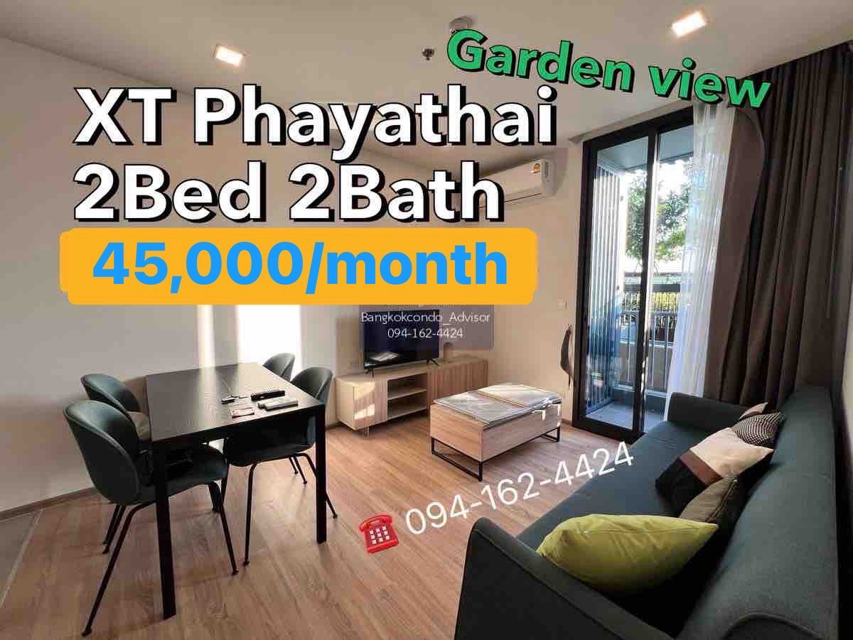 ให้เช่าคอนโดราชเทวี พญาไท : XT phayathai 2Bed 2Bath(with extra work space) *BEST PRICE* 🔥45,000/month🔥Rare unit please hurry!!! ☎️Call/Line: 094-162-4424