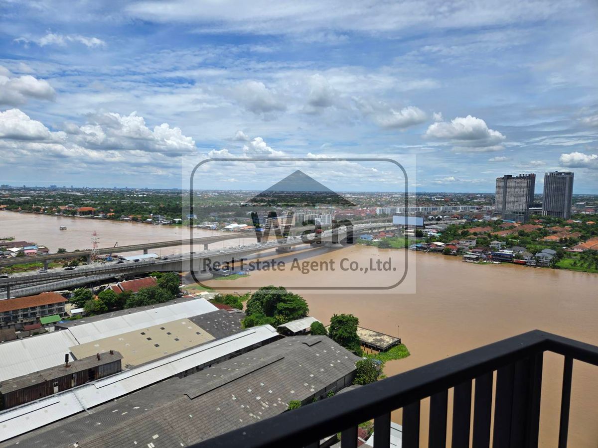 For RentCondoRattanathibet, Sanambinna : Rental of Politan Rive, size 31 sq.m., river view, empty room, cheap price