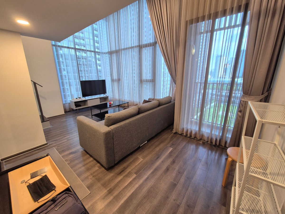 For RentCondoRama9, Petchburi, RCA : ✅️( Ready Move!! )Duplex 2 Bedroom 55 sq.m. Knightsbridge Space Rama 9 near MRT Rama 9