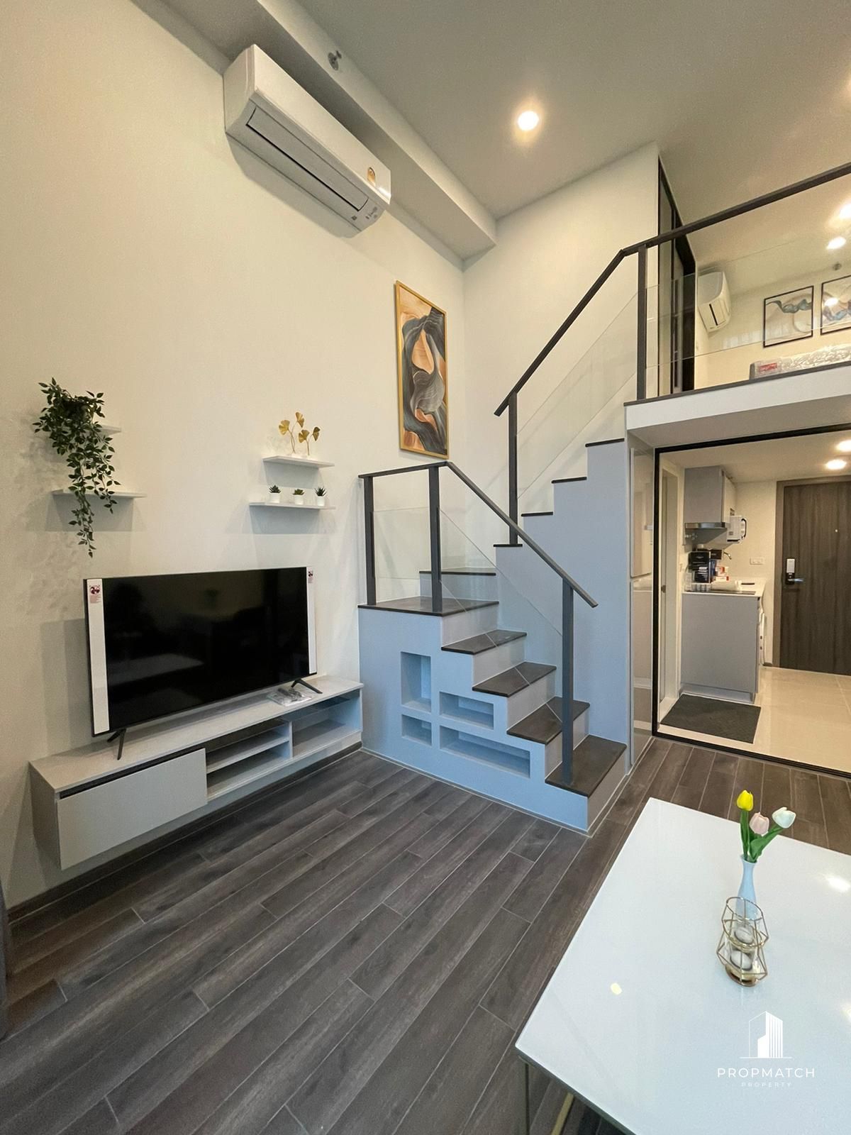 For RentCondoRama9, Petchburi, RCA : ✨flash deal ✨Knightsbridge Space Rama 9 (Duplex1Bed 1Bath 38SQM.) Completely decorated !! Only 30,000 baht per month Tel.0981315848 @PropMatch