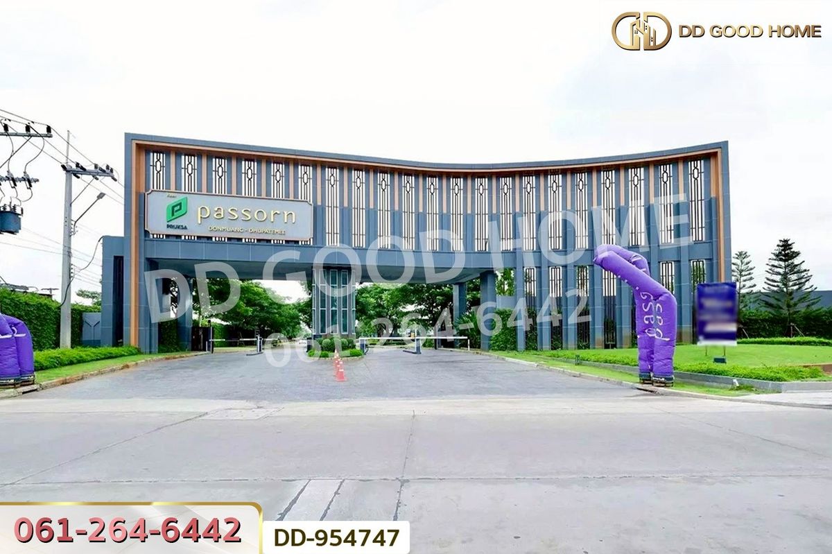 For SaleHousePathum Thani,Rangsit, Thammasat : DD-954747 Passorn Donmuang-Dhupatemee Semi-Detached House, Lam Luk Ka, near Boriboon Silp Rangsit School