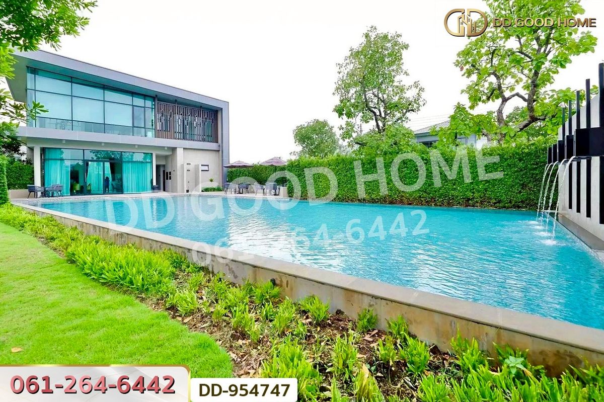 For SaleHousePathum Thani,Rangsit, Thammasat : DD-954747 Passorn Donmuang-Dhupatemee Semi-Detached House, Lam Luk Ka, near Boriboon Silp Rangsit School