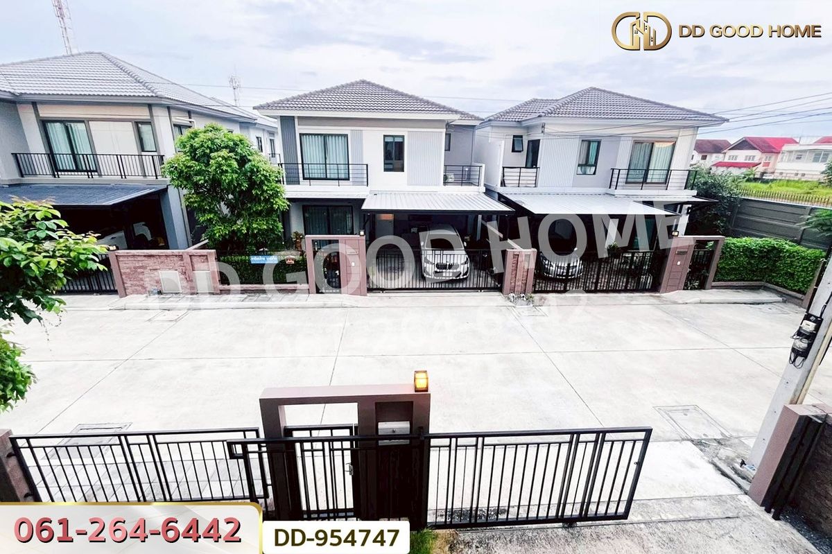 For SaleHousePathum Thani,Rangsit, Thammasat : DD-954747 Passorn Donmuang-Dhupatemee Semi-Detached House, Lam Luk Ka, near Boriboon Silp Rangsit School