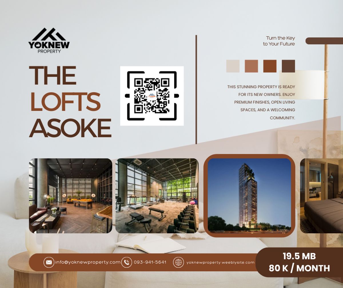 CondoSukhumvit, Asoke, Thonglor : The Lofts Asoke | 2 Bed 2 Bath | 75.4 SQ.M. | High Floor | SALE 19.5 MB / RENT 80K
