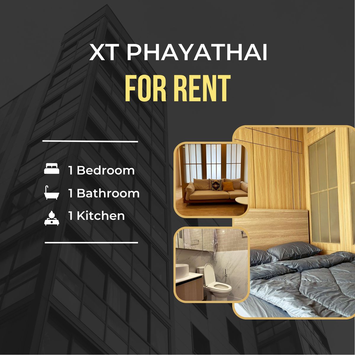 ให้เช่าคอนโดราชเทวี พญาไท : 💎 เช่า XT PHAYATHAI ห้องสวยตกแต่งสวย
