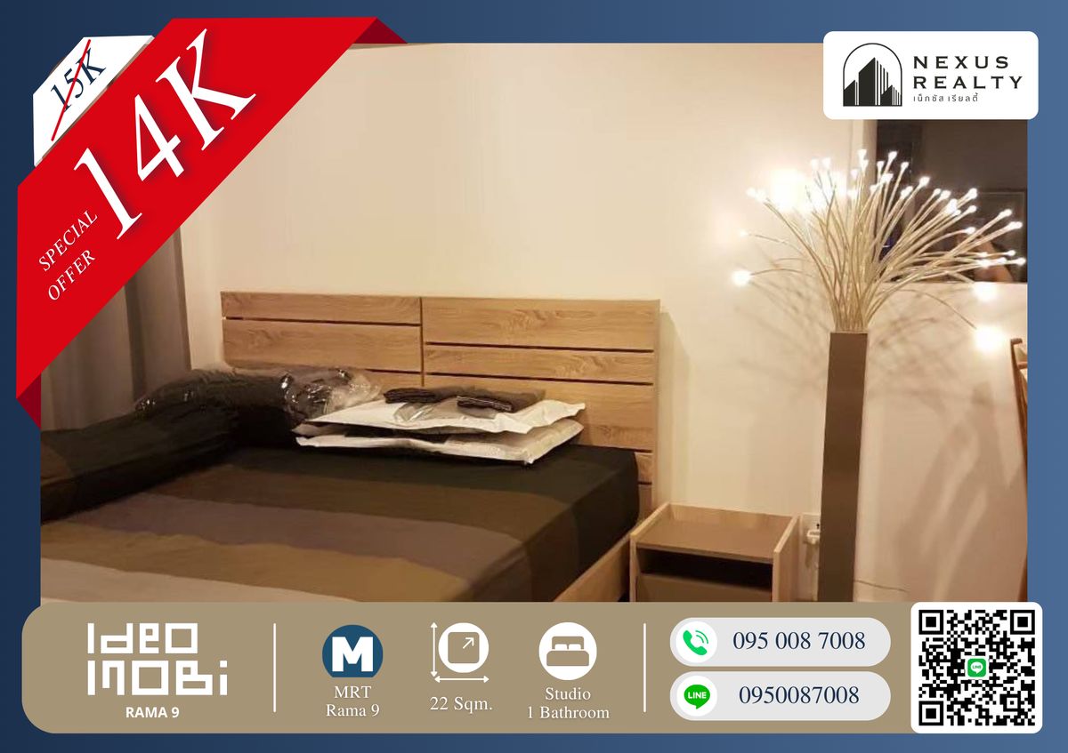 For RentCondoRama9, Petchburi, RCA : 🔥🔥Ready to Move In!! Beautiful Room, Fully Furnished!! Next to MRT Rama 9 – Hurry up, this unit will be gone fast!! Ideo Mobi Rama 9 – Best location in the area, right at Rama 9 intersection and next to Central Rama 9!🔥🔥