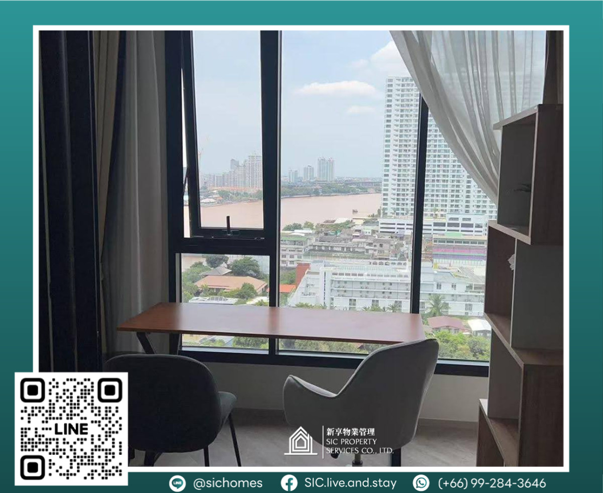 For RentCondoWongwianyai, Charoennakor : For rent 🌟Chapter Charoennakhon - Riverside courses 1 bedroom size 39 sqm, good sea view, Chao Phraya River view ⛵