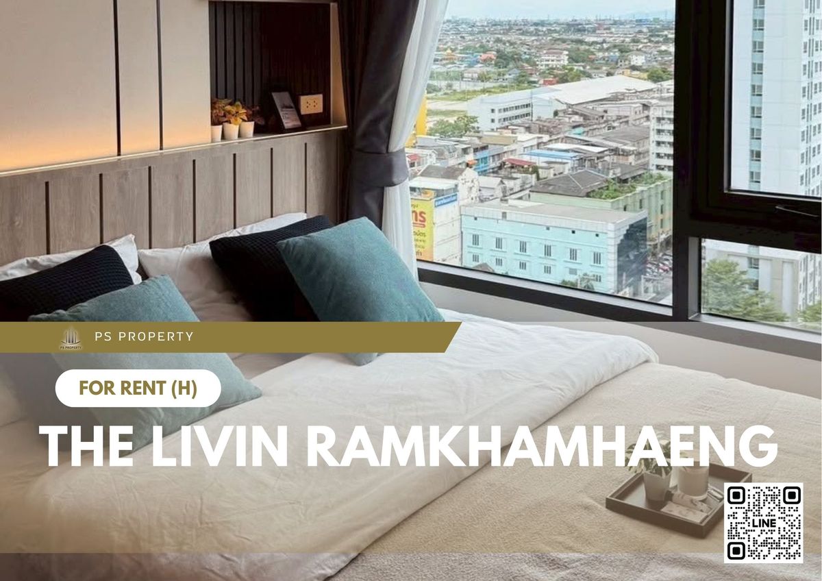For RentCondoRamkhamhaeng, Hua Mak : For rent ✨ The Livin Ramkhamhaeng ✨ near MRT Interchange Lamsalee, fully furnished and equipped with appliances