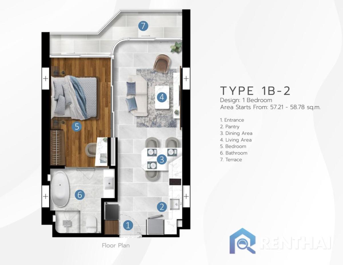 For SaleCondoPhuket : 1 beds. 58 sqm