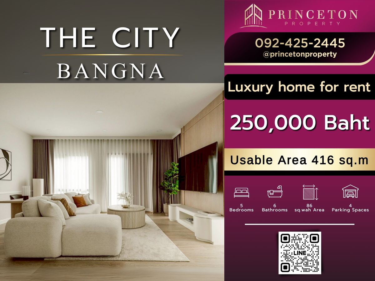 For RentHouseBangna, Bearing, Lasalle :  Luxury House for Rent – The City Bangna 📞092-4252445