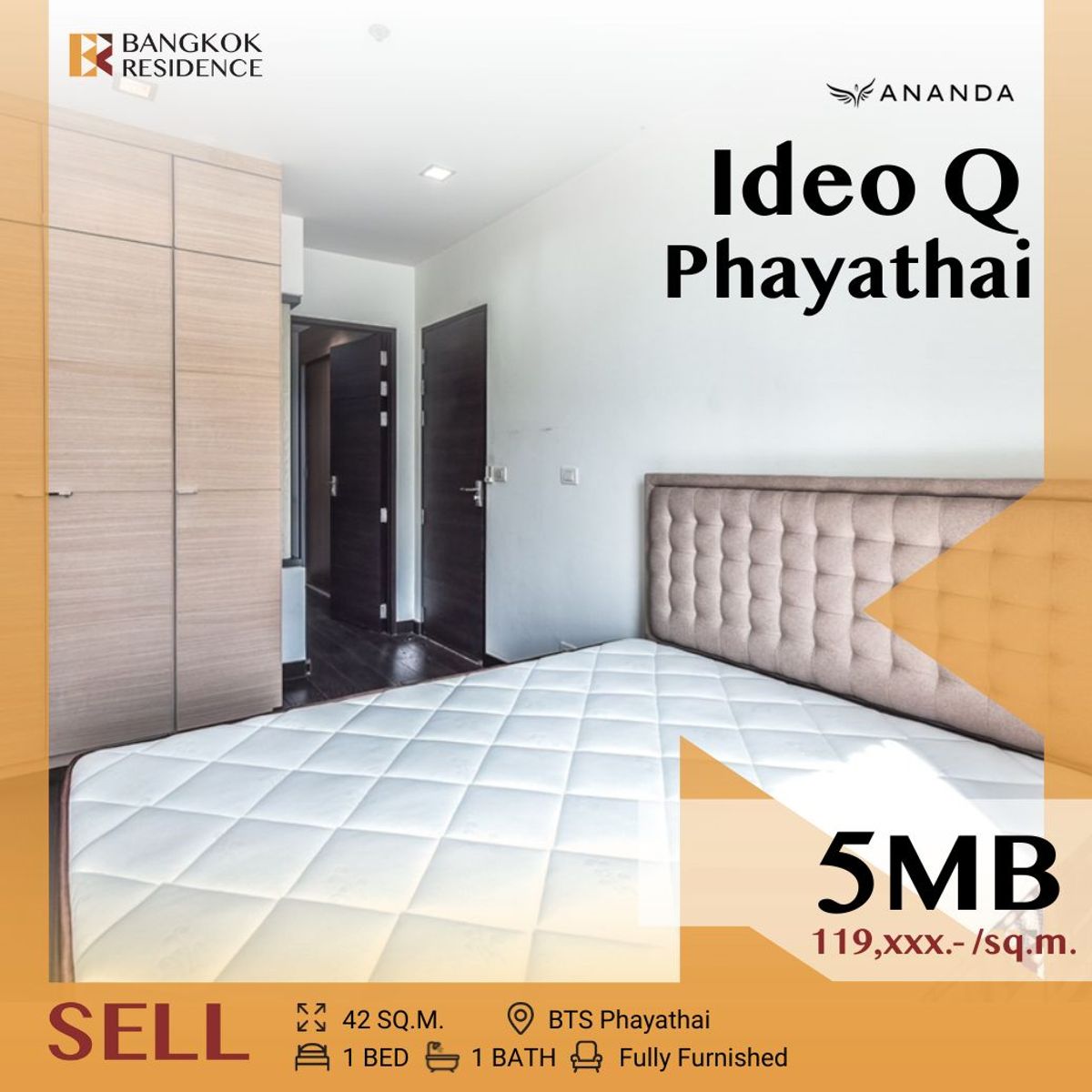 ขายคอนโดราชเทวี พญาไท : 🔥Best Price! High Floor,Ideo Q Phayathai near BTS Phayathai