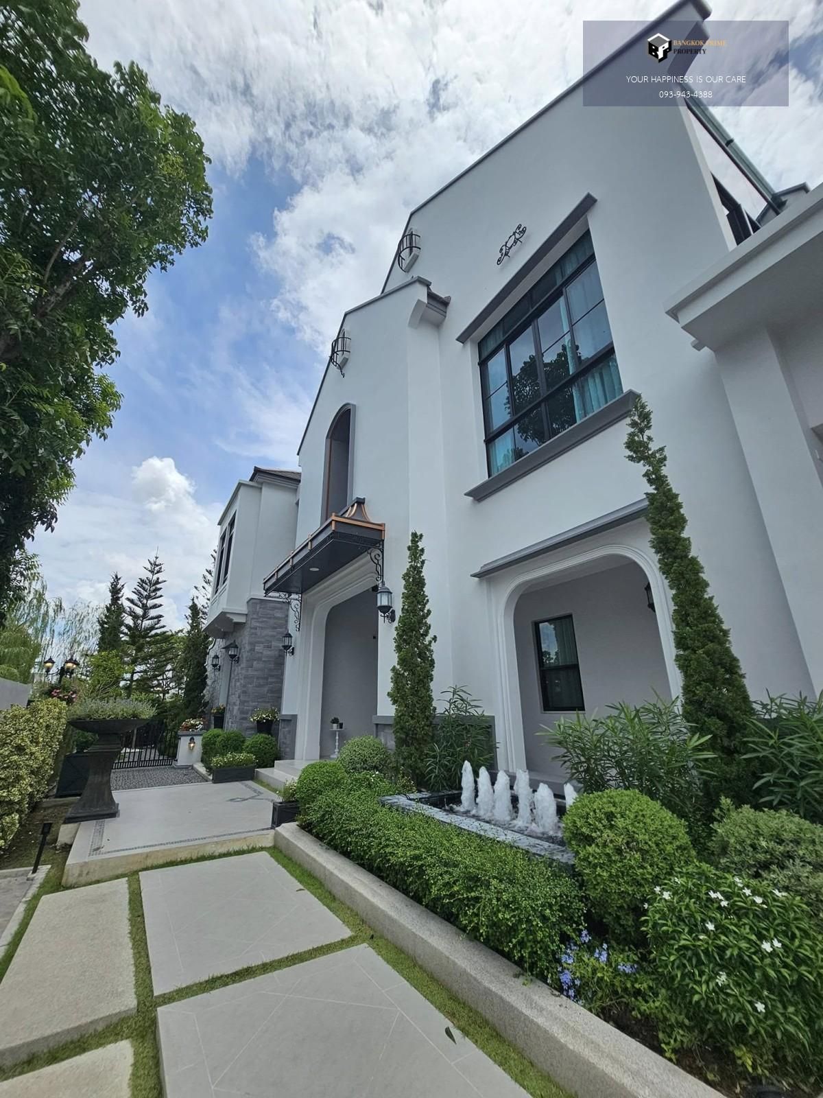 For SaleHousePattanakan, Srinakarin : Nantawan Rama9-New Krungthepkreetha | PRIVATE PLOT SURROUNDED by Lake and Garden Only #2025082511520