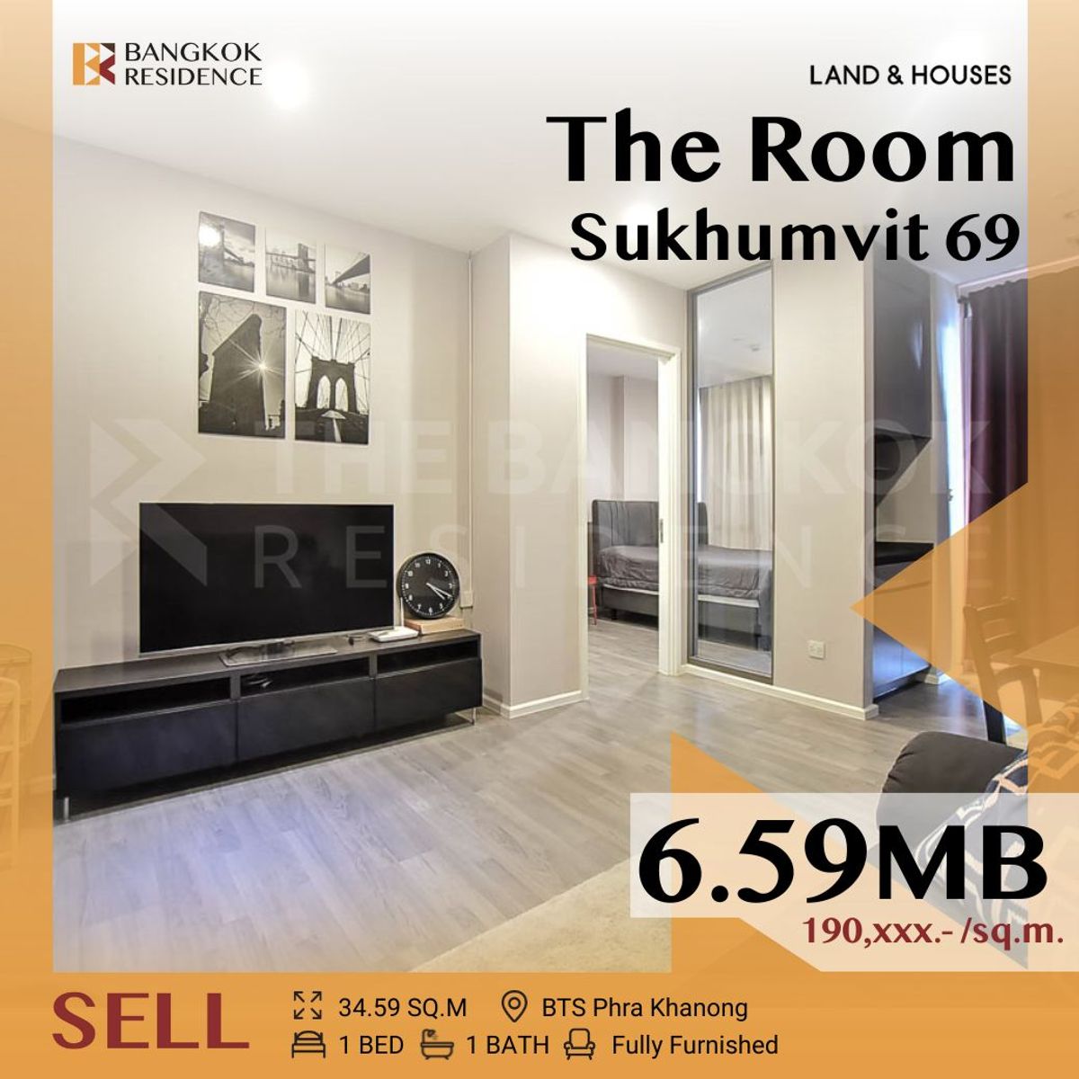ขายคอนโดอ่อนนุช อุดมสุข : 🩵 Rare Unit! The Room Sukhumvit 69 near BTS Phra Khanong