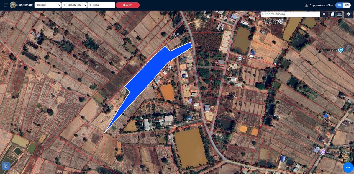 For SaleLandKhon Kaen : Sell ​​empty land for 6 rai 13.2 Sq., Daeng Yai Subdistrict, Mueang Khon Kaen District, good location, convenient to travel to the community and complete facilities.