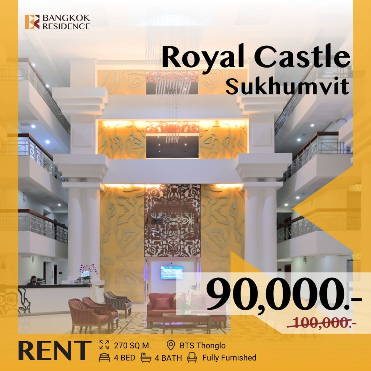 For RentCondoSukhumvit, Asoke, Thonglor : Royal Castle Sukhumvit 🌟 Spacious & Beautifully Designed Unit 🌟 Near BTS Thonglo