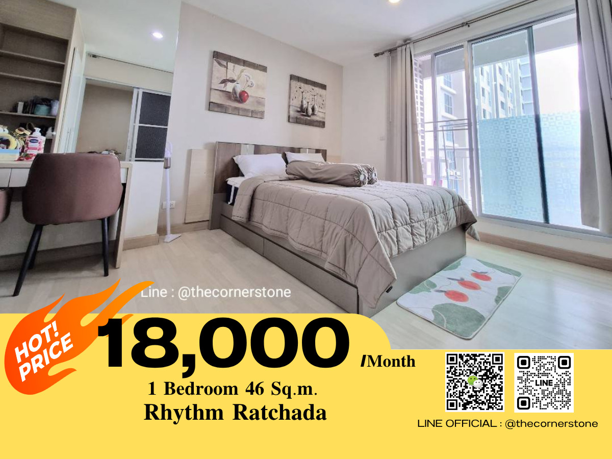 For RentCondoRatchadapisek, Huaikwang, Suttisan : “Rhythm Ratchada” Sky Kitchen, pool view, ready to move in ✅ No.251146