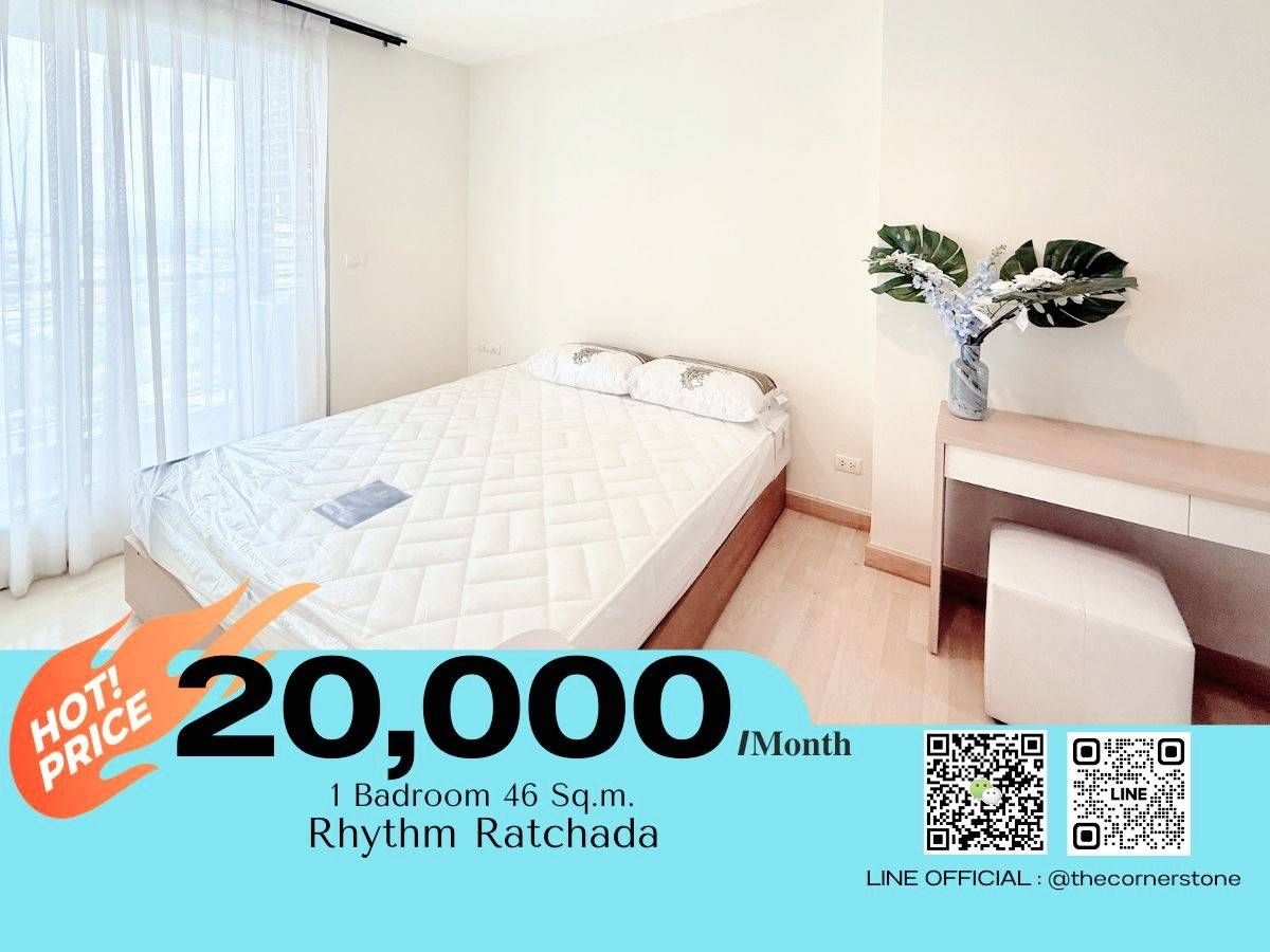 For RentCondoRatchadapisek, Huaikwang, Suttisan : Rhythm Ratchada | Available for Move-In |  Fully furnished with complete electrical appliances, ready to move in. Conveniently located next to MRT Ratchadaphisek No.251128