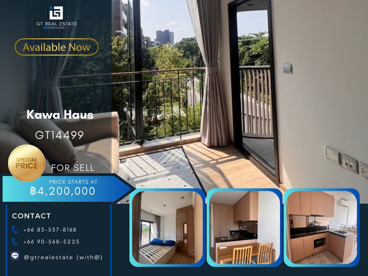 For SaleCondoOnnut, Udomsuk : Condo Kawa Hauus is convenient to travel near the BTS train. There is a beautiful shuttle room.