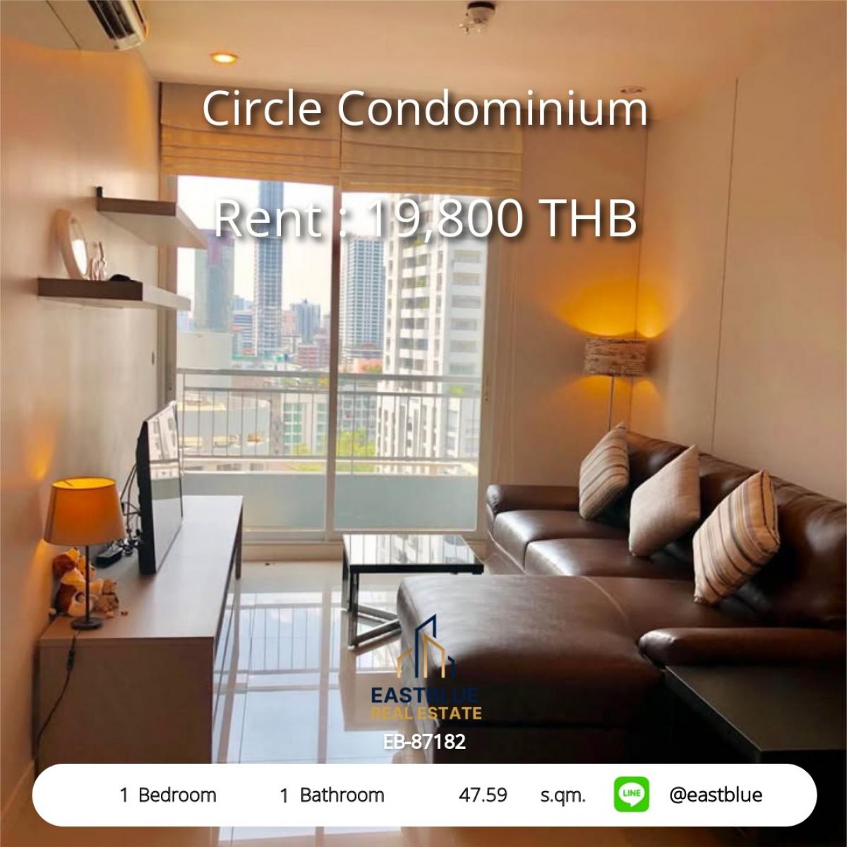 For RentCondoRama9, Petchburi, RCA : เช่าคอนโด Circle Condominium ห้องใหญ่ 47.59 ตรม. ใจกลางสุขุมวิท ใกล้ BTS Nana เริ่ม 19,800 บ./ด.!