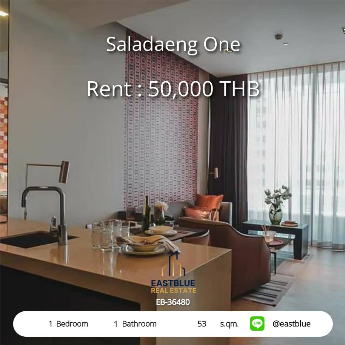 For RentCondoSilom, Saladaeng, Bangrak : เช่าคอนโด Saladaeng One 1 ห้องนอน ใกล้ BTS Lumpini 
ราคา 50,000 บาท/เดือน พร้อมสิ่งอำนวยความสะดวกครบครัน!