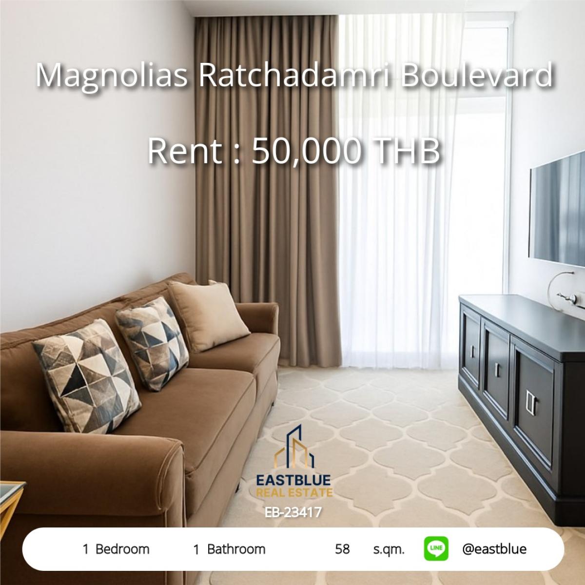 For RentCondoWitthayu, Chidlom, Langsuan, Ploenchit : Rent a luxury condo Magnolias Ratchadamri 58 sq.m. city center view
near BTS Ratchadamri with complete facilities!