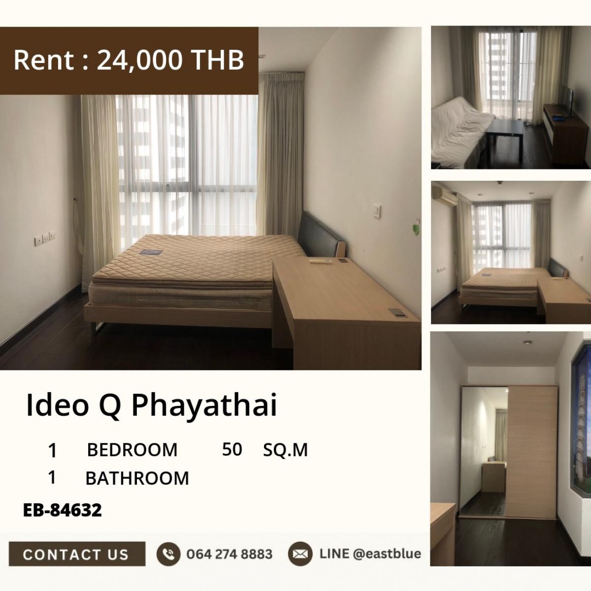 For RentCondoRatchathewi,Phayathai : Rent a condo Ideo Q Phayathai 1 bedroom 50 sqm. Near BTS for only 24,000 baht/month!
Fully equipped facilities, ready to move in immediately!
