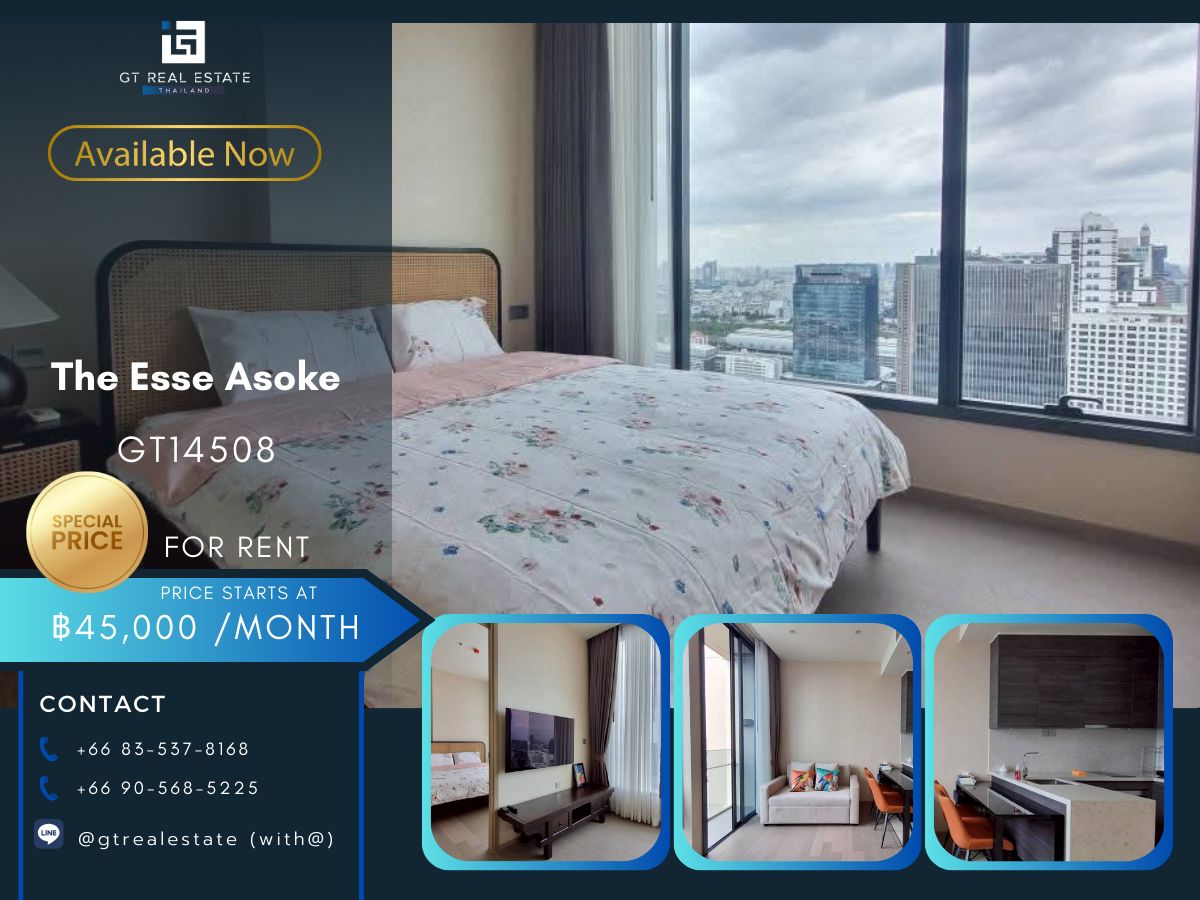 คอนโดสุขุมวิท อโศก ทองหล่อ : คอนโด The Esse Asoke เดินทางสะดวก ใกล้รถไฟฟ้าบีทีเอส มีรถรับส่ง ห้องสวย เฟอร์นิเจอร์ครบ พร้อมอยู่