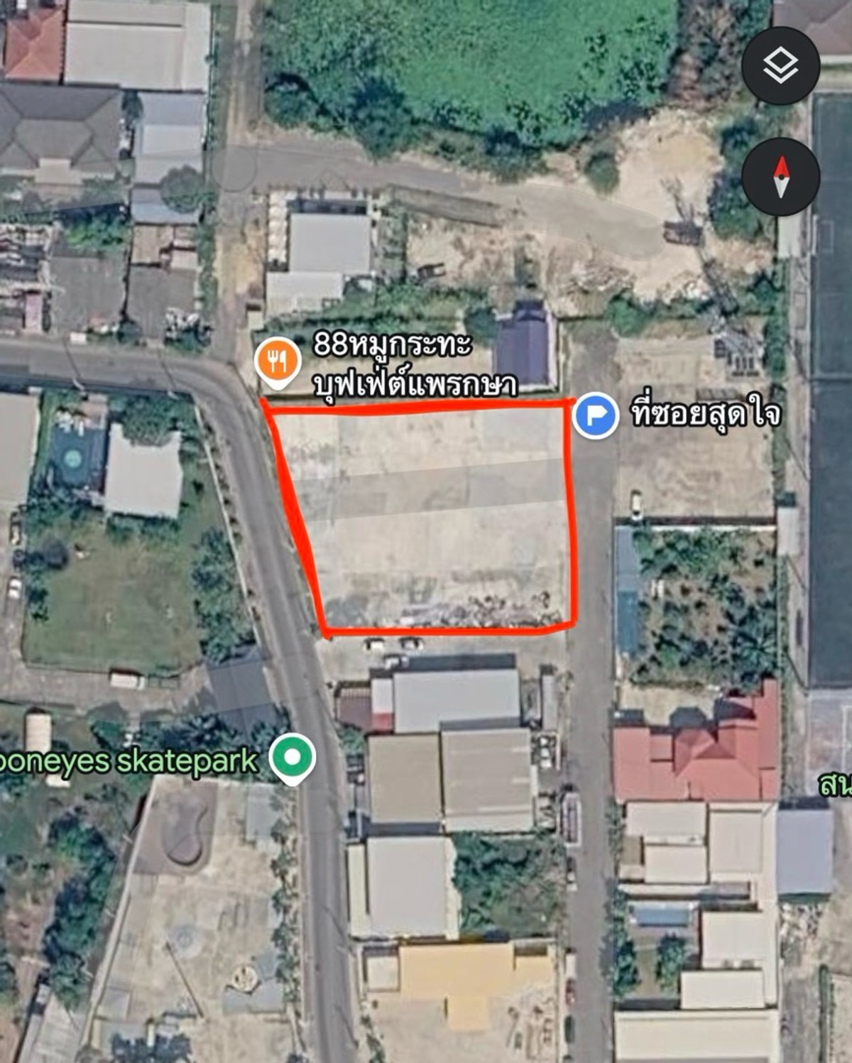 For RentLandSamut Prakan,Samrong : Land reclamation and rent Soi Phraeksa 7 (Soi Putthi), Phraeksa Samut Prakan 1 rai