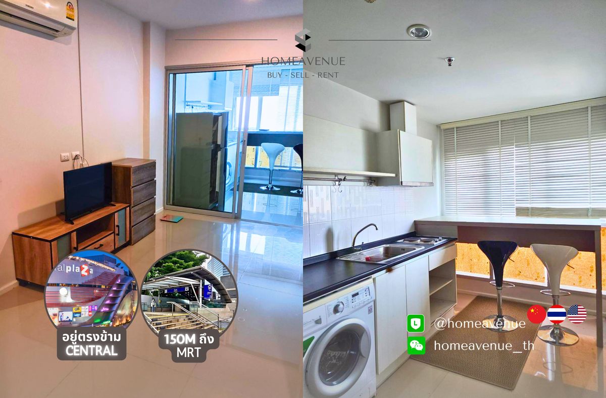 For RentCondoRama9, Petchburi, RCA : Aspire Rama9  ✨ Renovated unit, ready to move in 🚇 Next to MRT Rama9 | Line: @homeavenue (Provide TM30) 💥HA-366