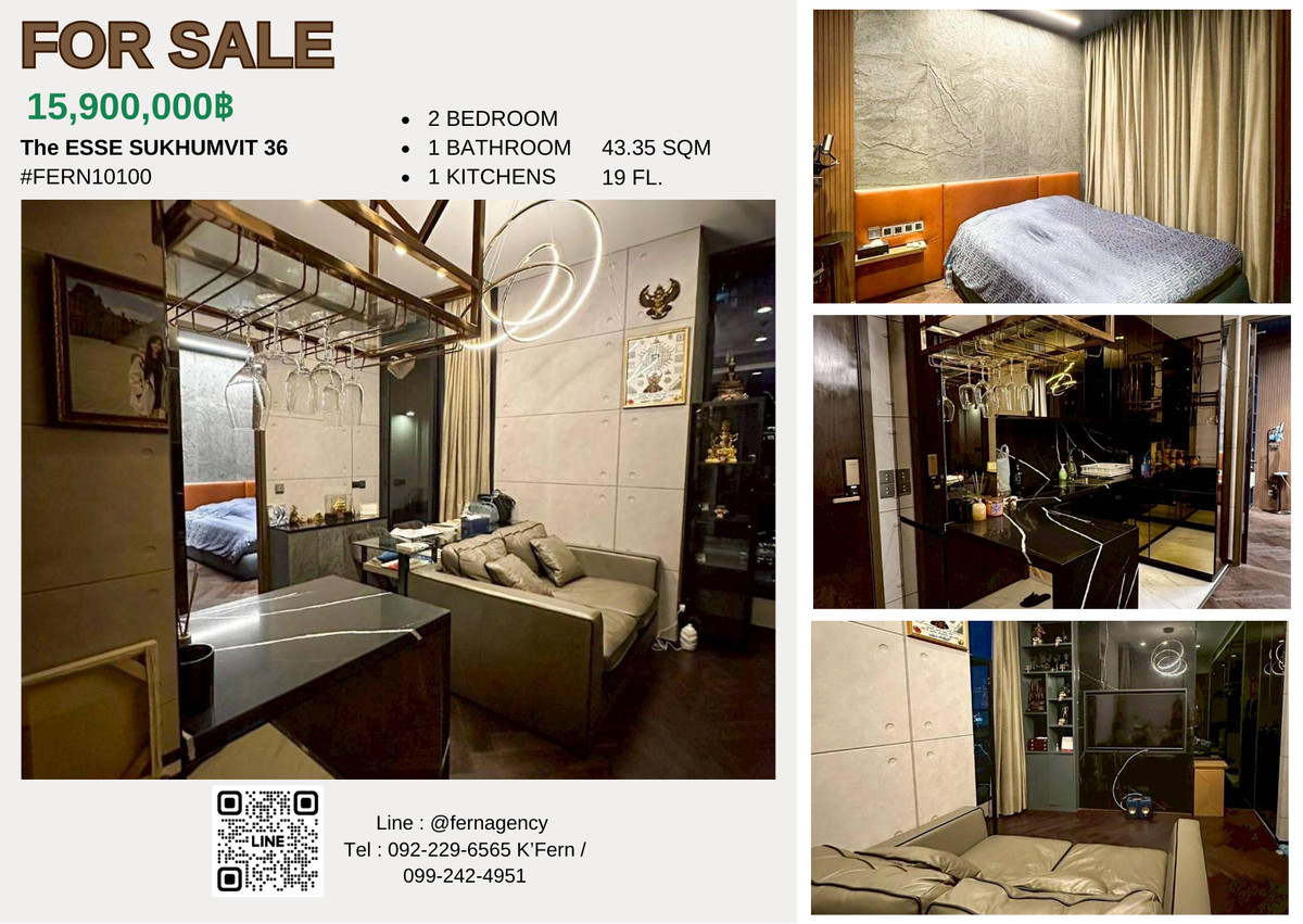 For SaleCondoSukhumvit, Asoke, Thonglor : 🔥 Condo for sale The Esse Sukhumvit 36 ​​BTS Thonglor‼ ️