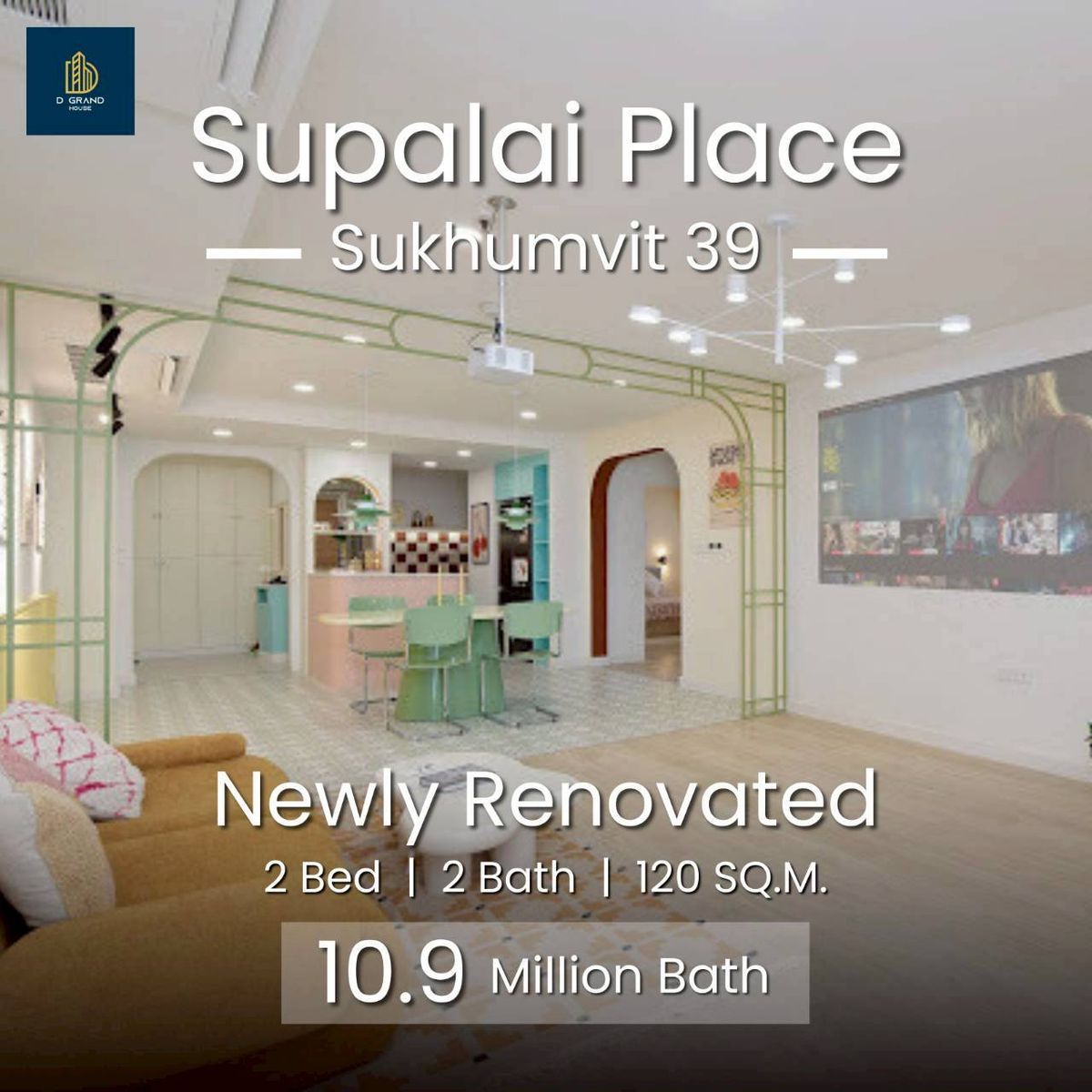 For SaleCondoSukhumvit, Asoke, Thonglor : Sell ​​very good price, condo, large room, 120 sq.m., Sukhumvit Location 39 - Beautiful ECLECTIC style, ready to move in immediately