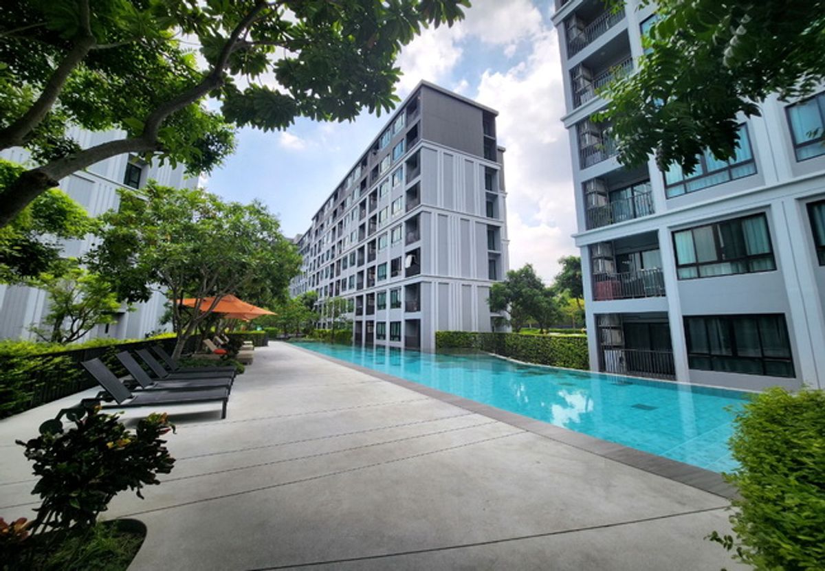 For RentCondoPathum Thani,Rangsit, Thammasat : Rental Condo Campus Hide Way 26.27 sq.m., 1 bedroom, 1 water, ready to live in furniture and electrical appliances.