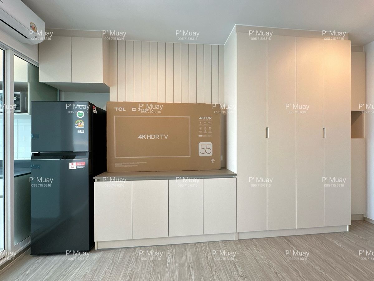 For RentCondoBangna, Bearing, Lasalle : 🎉 Rent a new room, 1 hand 🎉 #regenthomebangna building 🅱️ built -in room 🌈 River view 📍 There is a front washing machine ❤️ Rent 11,500 baht (❗️ If ready at the beginning of September 68, rent 11,000 baht ❗️)