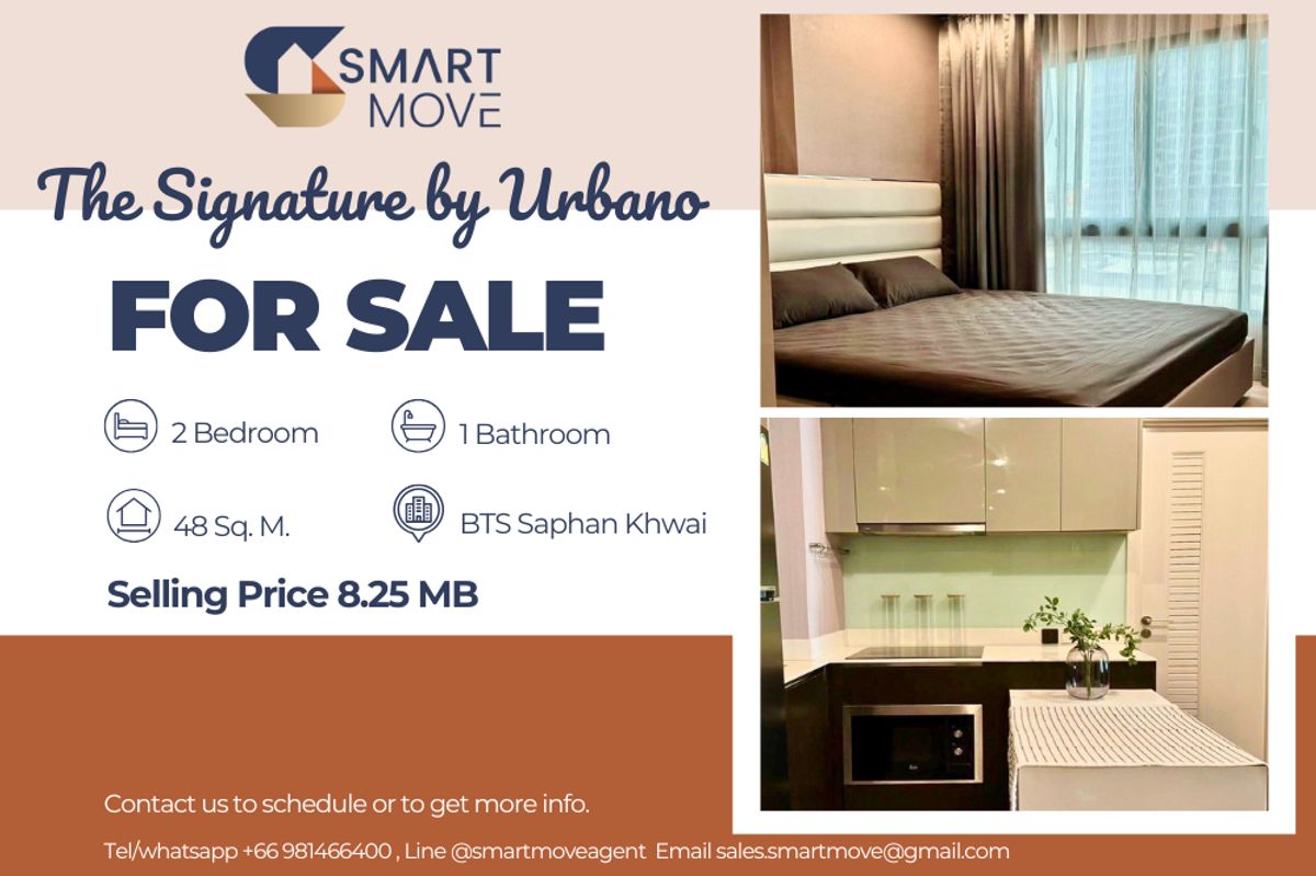 For SaleCondoSapankwai,Jatujak : 🔥 Sale with tenant, prime area!!🔥 Code C20250800023..........The Signature by Urbano, 2 bedroom, 1 bathroom, furnished, Special Deal!!📣📣