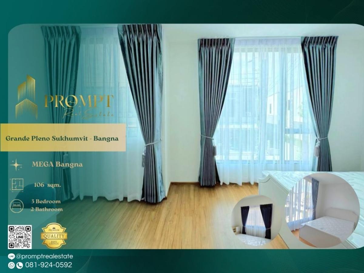 ให้เช่าบ้านสมุทรปราการ สำโรง : GH01288 - Grande Pleno Sukhumvit - Bangna  :  แกรนด์ พลีโน่ สุขุมวิท - บางนา - Mega Bangna, International School (SISB / TCIS / Concordian), Suvarnabhumi Airport