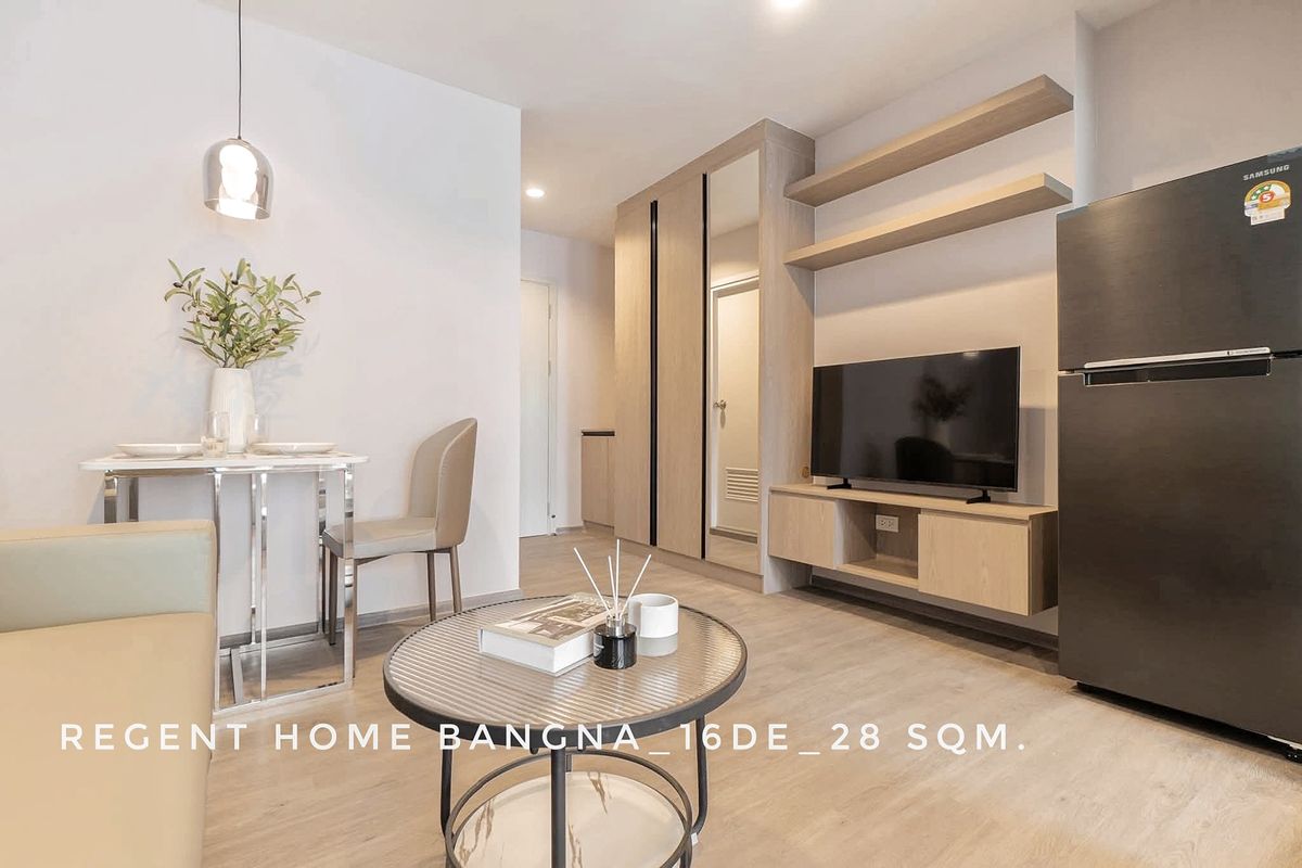 For RentCondoBangna, Bearing, Lasalle : Condo for rent, new room, Regent Home, Bangna, Dan, Dawn, Morning, Walking to BTS, Bang Na, only 350 meters.