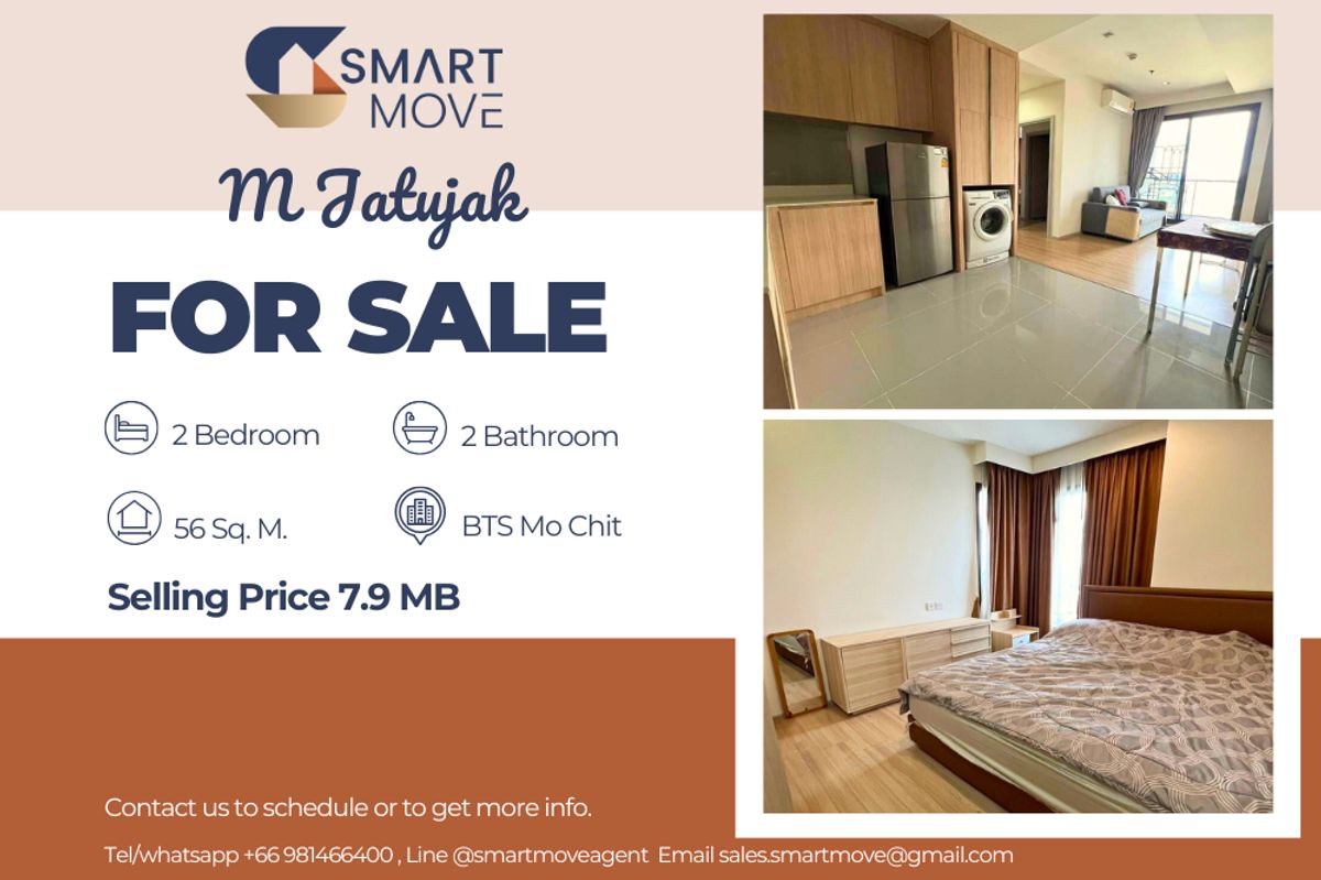 For SaleCondoSapankwai,Jatujak : 🔥 For Sale !! Pet Friendly!!, High Floor 30++, corner room, great facility, 🔥 Code C20250800058........M Jatujak, 2 bedroom, 2 bathroom, furnished, Special Deal!!📣📣