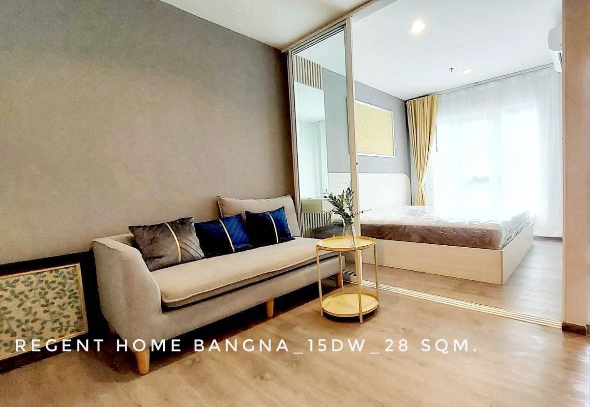 ให้เช่าคอนโดบางนา แบริ่ง ลาซาล : For Rent-New room new project at Regent Home Bangna with pool and garden view near BTS Bangna only 5 mins walk