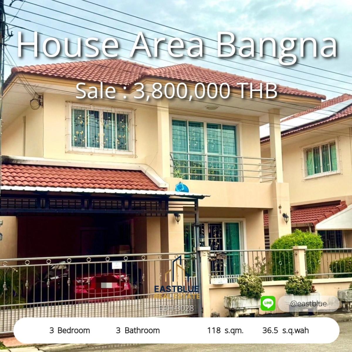 ขายทาวน์โฮมบางนา แบริ่ง ลาซาล : บ้านสวย บางนา 3 ห้องนอน พร้อมอยู่! 
Beautiful 3-Bedroom House for Rent & Sale in Bangna!
