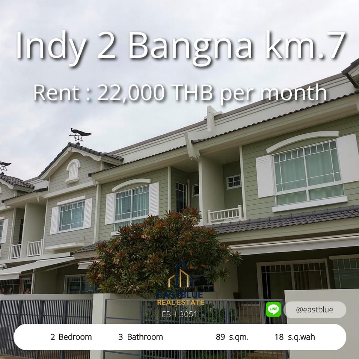 For RentTownhomeSamut Prakan,Samrong : Single house Indy 2 Bangna KM.7, a golden opportunity for your family. Dream Home at Indy 2 Bangna Km.7 – Your Perfect Family Haven