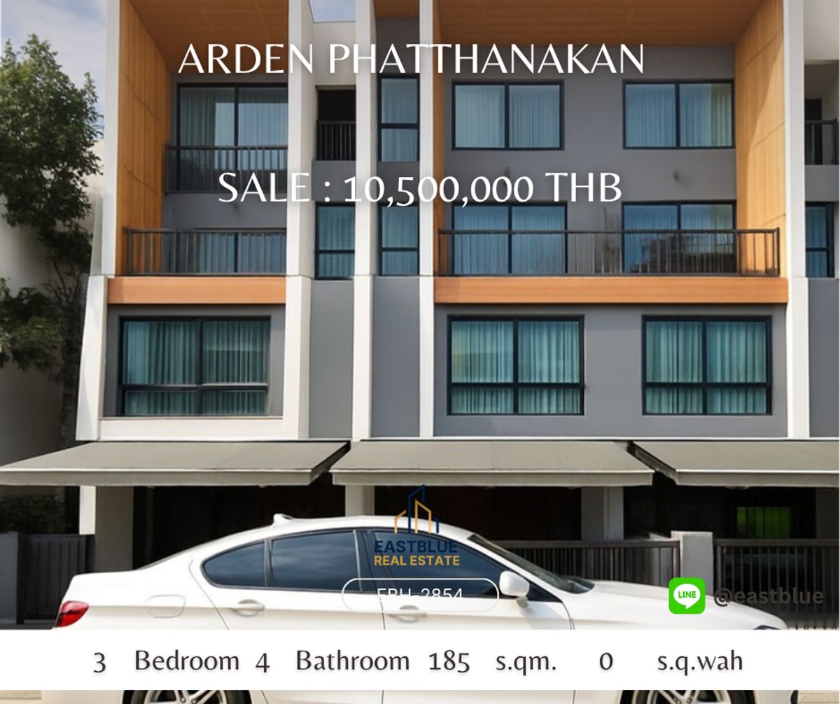 For SaleTownhomePattanakan, Srinakarin : Find it, right? 3.5 Townhome, Arden Phatthanakan, townhome, in the heart of the rental city of 55,000 baht/month. Sell 10.5 million baht.