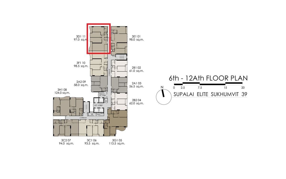 For SaleCondoSukhumvit, Asoke, Thonglor : Supalai Elite Sukhumvit 39 Room 3-BED 97 sq.m., garden view, only 11x, xxx baht/sq.m.