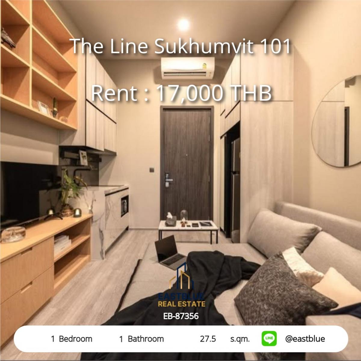 For RentCondoOnnut, Udomsuk : เช่า The Line Sukhumvit 101 ใกล้ BTS ปุณณวิถี 17,000 บาท/เดือน 
คอนโดครบครัน ตอบโจทย์ชีวิตเมือง พร้อมสระว่ายน้ำและฟิตเนส!