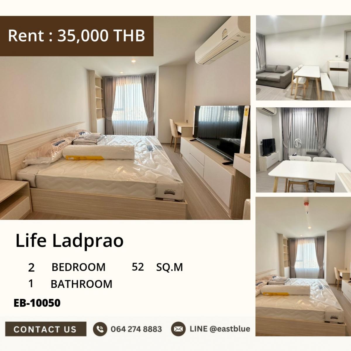 For SaleCondoLadprao, Central Ladprao : Life Ladprao 2 Beds Condo
Near BTS/MRT starting at 7.83 million THB, ready to move in!